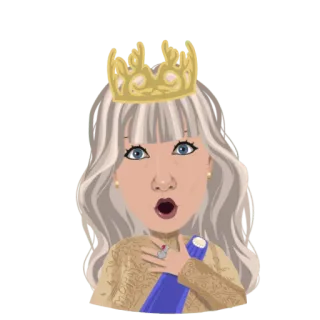 😳 cartone animato, corona, regina, principessa, bionda, donna telegram sticker