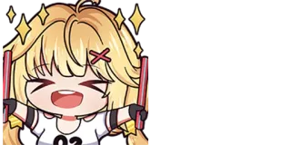 ✨ anime, chibi, blonde, girl, cute, sparkles telegram sticker
