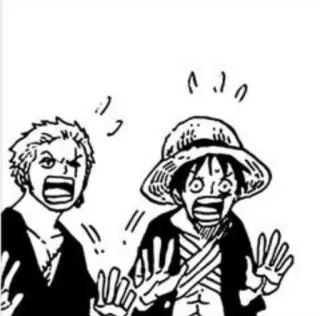 🏴‍☠️ Monkey D. Luffy, Roronoa Zoro One Piece アニメ, ワンピース, ルフィ, ゾロ, 漫画, アニメ whatsapp sticker