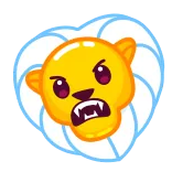 😠 singa, marah, kartun, hewan, hati, lucu whatsapp sticker