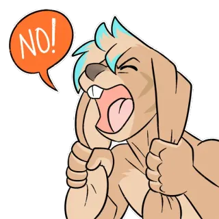 🚫 NO! marah, kartun, negatif, tidak, ketidaksetujuan, kelinci telegram sticker