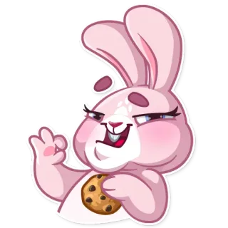 👌 conejo, galleta, mono, lindo, animal telegram sticker