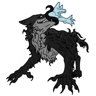 👅 wolf, monster, fantasy, creature, horror telegram sticker