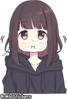 😋 @MHStickers anime, garota, fofa, adesivo telegram sticker