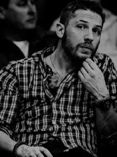 🔚 Tom Hardy นักแสดง, ภาพบุคคล, ขาวดำ, ผู้ชาย, คนดัง telegram sticker
