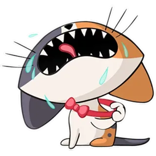 😭 Hund, weinen, traurig, Cartoon, Tier telegram sticker