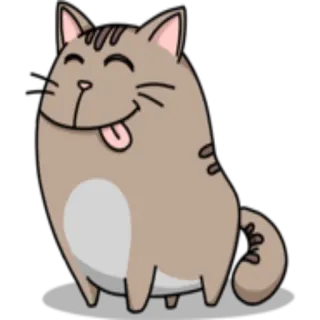😋 gatto, animale, cartone animato, carino, felice, animale domestico, adesivo whatsapp sticker