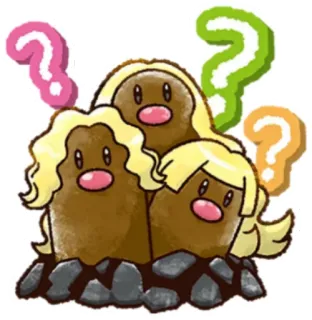 ❓ Alolan Diglett Pokemon Pokemon, Diglett Alola, Tipe Tanah, Video game, Kartun, Imut telegram sticker