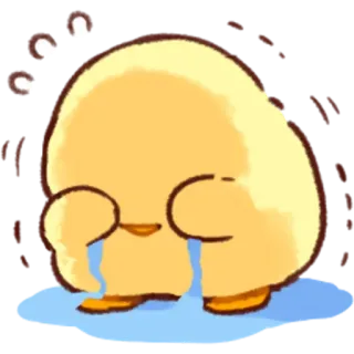 😭 ร้องไห้, เศร้า, ลูกเจี๊ยบ, การ์ตูน telegram sticker