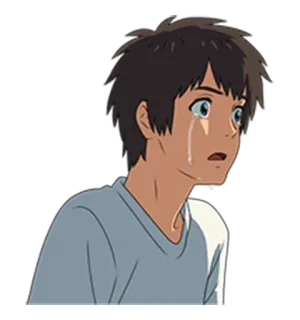😢 anime, boy, crying, sad, emotion, tears telegram sticker