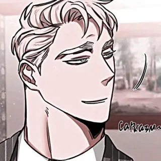 🍾 саказма~ smirk, man, suit, anime, manga telegram sticker