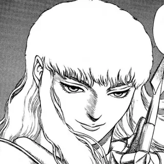 🗡️ Griffith Berserk มังงะ, อนิเมะ, ดาบ, แฟนตาซี, นักรบ, ตัวร้าย, สไตล์อนิเมะ telegram sticker