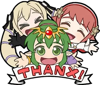 🤗 THANX! obrigado, fofo, anime, amigável, agradecimento telegram sticker