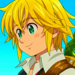 🙂 Meliodas Seven Deadly Sins аниме, мультфильм, Мелиодас, Семь смертных грехов, блондин, зеленые глаза telegram sticker