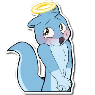 😇 animal, dibujos animados, lindo, halo, ilustración, pegatina whatsapp sticker