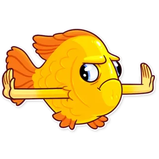 🙅‍♀️ ryba, kreskówka, pomarańczowy, zwierzę, śmieszne telegram sticker