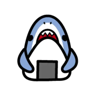 🐯 Squalo, Carino, Animale, Creatura marina, Cartone animato, Pesce whatsapp sticker