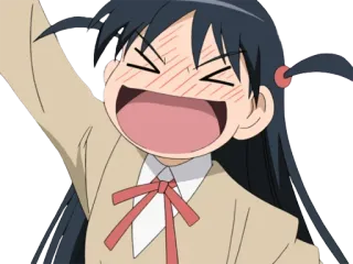 😆 anime, kartun, gadis, senang, imut, semangat telegram sticker