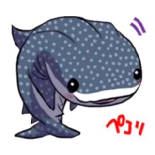 🙏 tiburón ballena, animal, lindo, pegatina, dibujo animado, pez telegram sticker