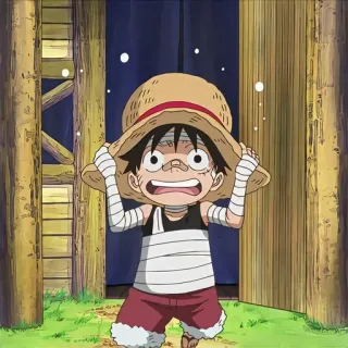 🍖 Monkey D. Luffy One Piece Anime, One Piece, Monkey D. Luffy, Hoạt hình, Con trai, Mũ rơm telegram sticker