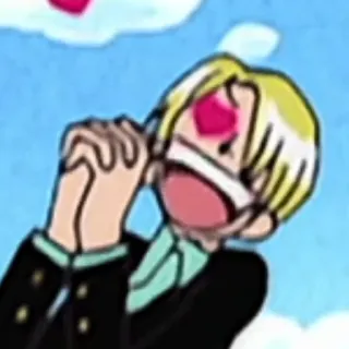 😍 Sanji One Piece anime, personagem, desenho animado, amor, corações, sanji telegram sticker
