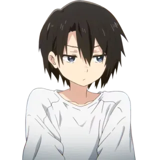 😒 anime, personaje, chico, ilustración whatsapp sticker