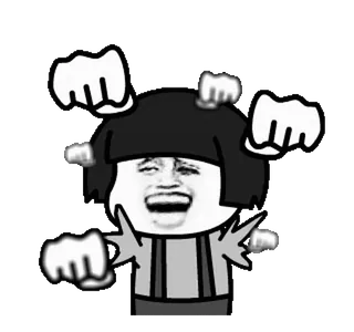 ➖ Meme, Divertente, Espressione, Cartone animato, Arrabbiato, Eccitazione, Pugno telegram sticker