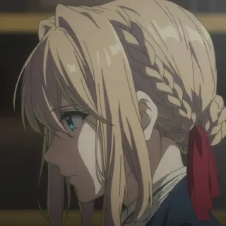 🌪 Violet Evergarden Anime, Mädchen, Violett, Evergarden, Seitenprofil, Blond telegram sticker