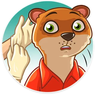 😨 Dessin animé, Animal, Examen, Médical, Loutre, Gants, Mignon telegram sticker