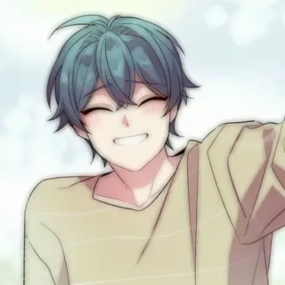 💬 Anime, Manga, Personaje, Sonrisa, Chico, Lindo, Feliz telegram sticker