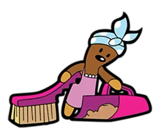 🧹 dessin animé, nettoyage, tâches ménagères, brosse, sac telegram sticker