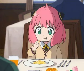🎟 Anya Forger Spy × Family アニメ, アーニャ・フォージャー, SPY×FAMILY, 可愛い, 食べる, 漫画 telegram sticker