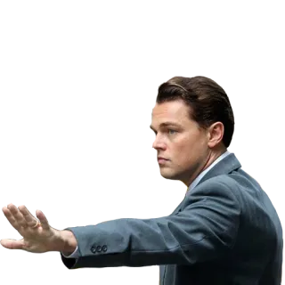 ✋ леонардо ди каприо, жест рукой, актер, сцена из фильма, знаменитость telegram sticker