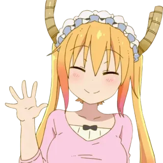 ✋ Tohru Miss Kobayashi's Dragon Maid аниме, дракон, девушка, милая, каваий, горничная, Тору telegram sticker