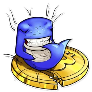 🙃 baleia, moeda, desenho animado, moeda, finanças telegram sticker