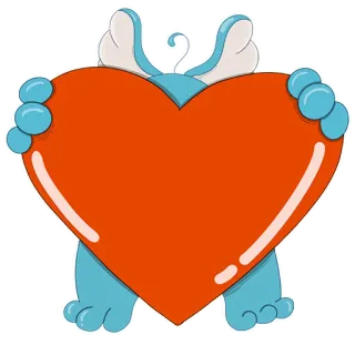 ❤️ serce, miłość, kreskówka, słodki, naklejka, zwierzę, ilustracja telegram sticker