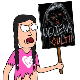 🕎 UGLIENS IS CULT!! protes, kultus, gambar, tanda telegram sticker