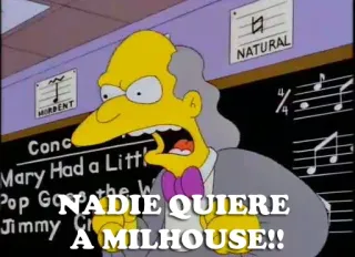 😒 Milhouse The Simpsons NADIE QUIERE A MILHOUSE!! 심슨, 모, 아무도, 밀하우스, 만화, 애니메이션 telegram sticker