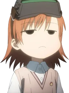 😑 Misaka Mikoto A Certain Magical Index อนิเมะ, ผู้หญิง, ผมแดง, เฉยเมย, ตัวละคร telegram sticker