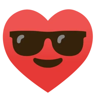 🌟 heart, glasses, emoji, love, cool, red telegram sticker
