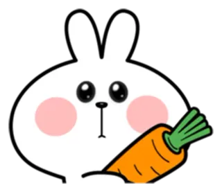 ☹ konijn, wortel, schattig, dier, kawaii, sticker telegram sticker