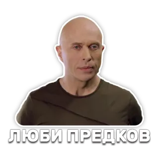 ❤ ЛЮБИ ПРЕДКОВ russian, man, bald, love, ancestors, person, sticker telegram sticker