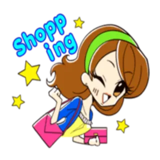 🛍 shopping Шопинг, Женщина, Мультфильм, Звезды, Сумки telegram sticker