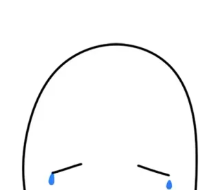 ⚪️ triste, pleurer, larmes, émotionnel, contrarié, ressenti whatsapp sticker