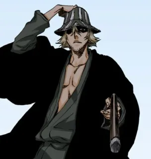 😠 Kisuke Urahara Bleach Anime, Manga, Kisuke Urahara, Bleach, Personaggio, Cappello telegram sticker
