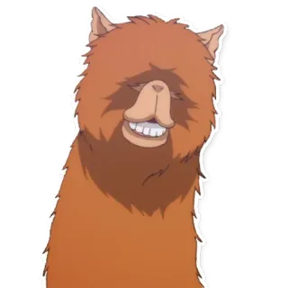 🐪 alpaca, animal, desenho animado, ilustração, fofo telegram sticker