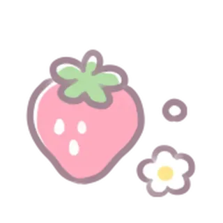 🍓 Erdbeere, Frucht, Blume, süß, kawaii, Pflanze, niedlich telegram sticker