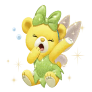 😴 orso, fata, carino, giallo, scintillante, cartone animato telegram sticker