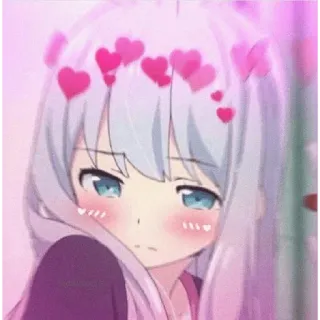 😳 anime, girl, hearts, cute, cartoon telegram sticker