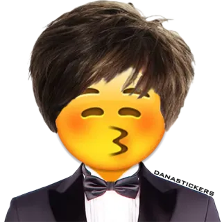 😚 Эмодзи, Поцелуй, Смокинг, Официальная одежда, Человек, Стикер telegram sticker